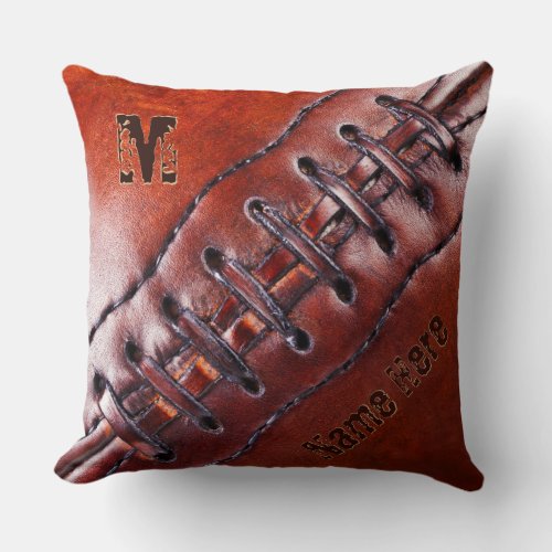 Football Pillow with Your Name Monogram or Number