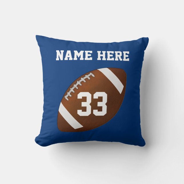 Football Pillows Your Team COLORS and TEXT (Front)