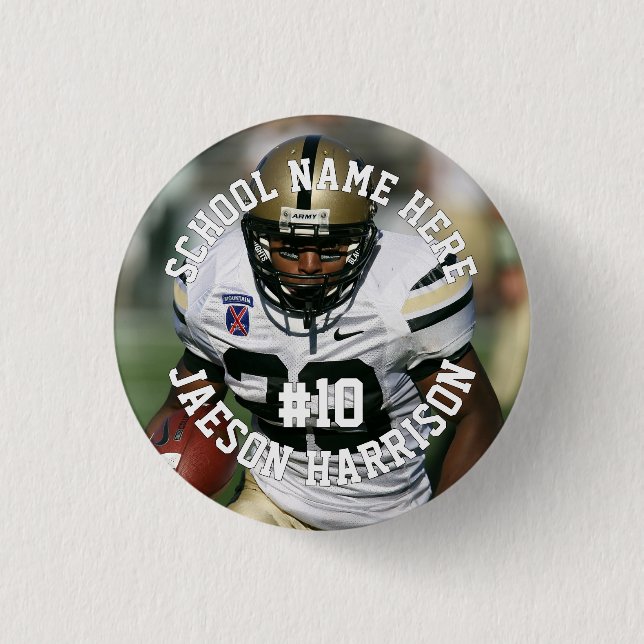 Football Player Add Name Number Team and Photo Button (Front)