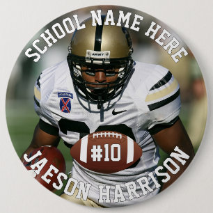 Football Player Add Name Number Team & Photo Button