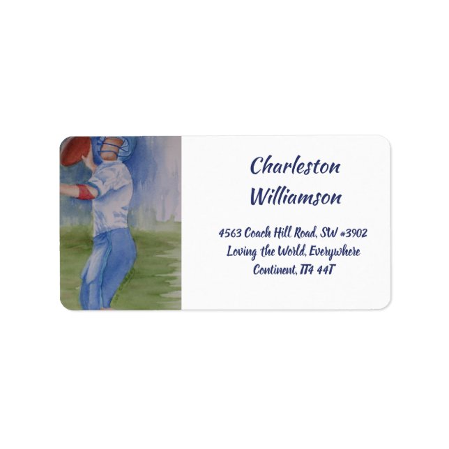 Football Player Address Label (Front)