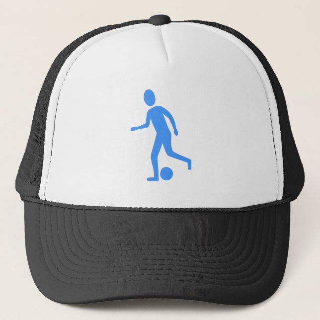 Football Player - Baby Blue Trucker Hat (Front)