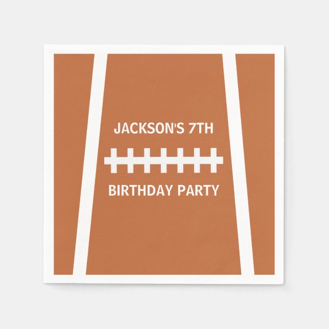 Football Player Ball Custom Sports Birthday Party Napkins (Front)