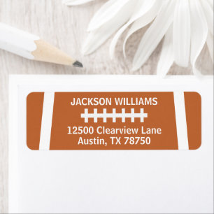 Football Player Ball Custom Sports Return Address Label