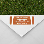 Football Player Ball Custom Sports Return Address Label<br><div class="desc">Cool custom football birthday party return address label that looks like a ball with your personalized text in the center. Great for a sports team player or coach.</div>