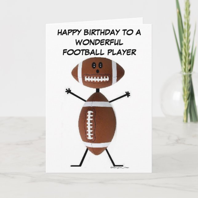 Football Player Birthday Card (Front)
