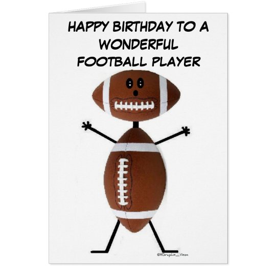 Football Player Birthday Card Zazzle football-player-birthday-card-zazzle