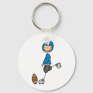 Football Player Blue T-shirts and Gifts Keychain