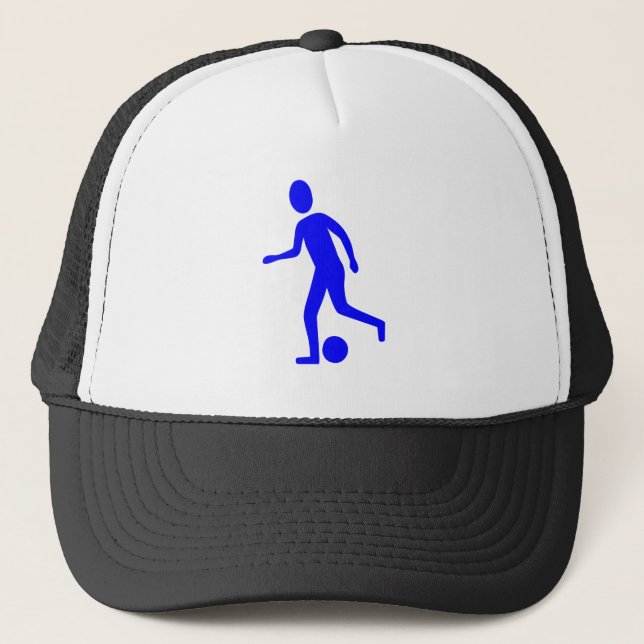 Football Player - Blue Trucker Hat (Front)