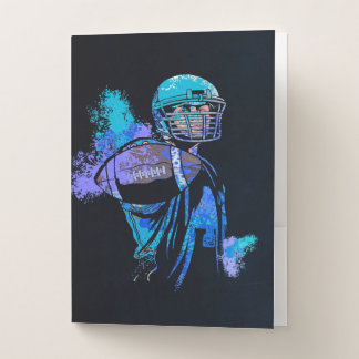 Football Player Canvas Print Pocket Folder