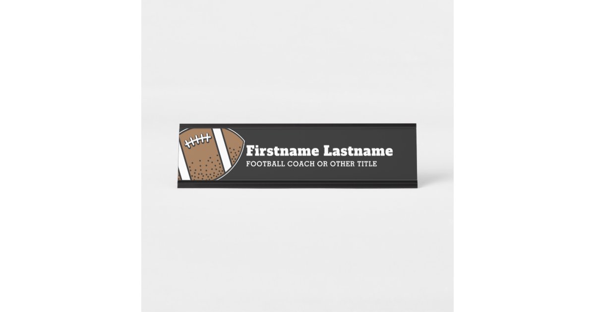 Football Player Coach Or Teacher Modern Drawing Desk Name Plate Zazzle Com