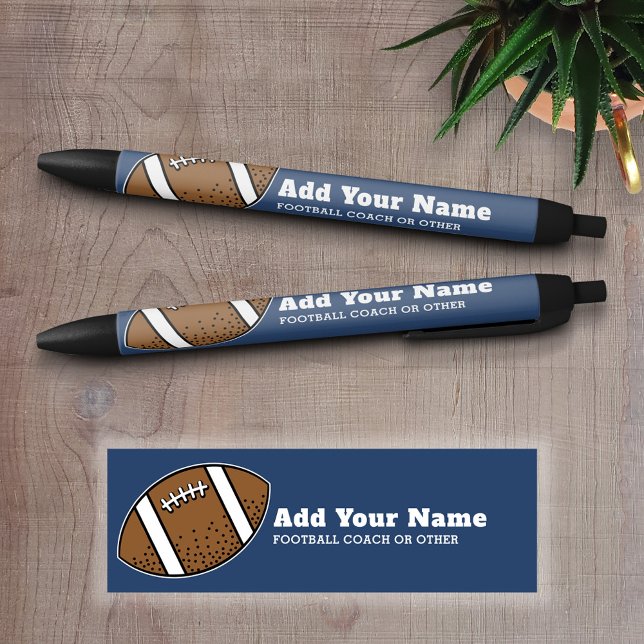 Football Player Coach or Teacher - Modern Drawing Pen (Personalized Writing Pens - add your name, monogram or other text)