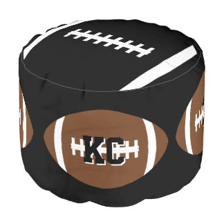 Football Player Custom Initials and Number Pouf