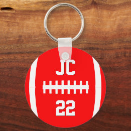 Football Player Custom Initials/Number/Team Color Keychain