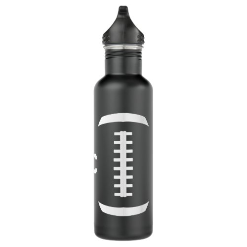 Football Player Custom Initials or Jersey Number Stainless Steel Water Bottle