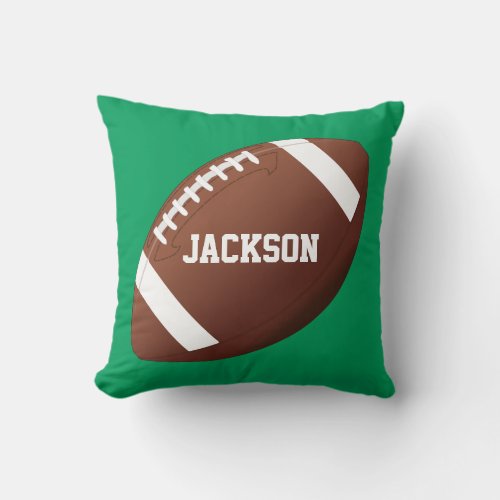 Football Player Custom PlayerTeam Name or Text Throw Pillow