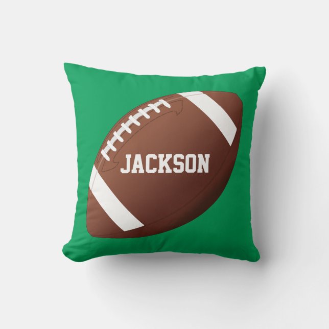 Football Player Custom Player/Team Name or Text Throw Pillow (Front)