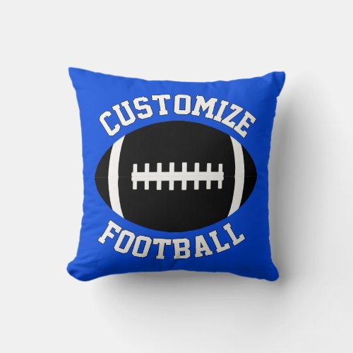 Football Player Custom Team Colors Kid Room Sports Throw Pillow