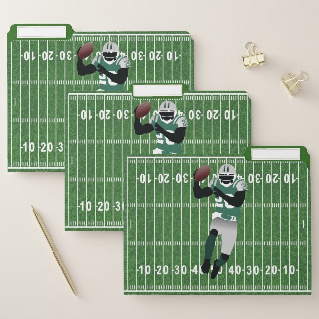 Football Player Design File Folders Set (Set)