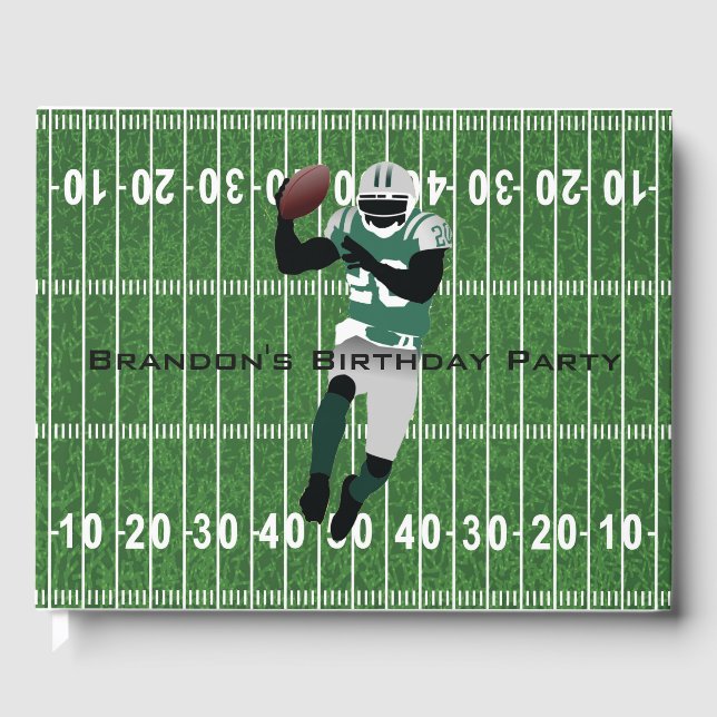 Football Player Design Guest Book (Front)