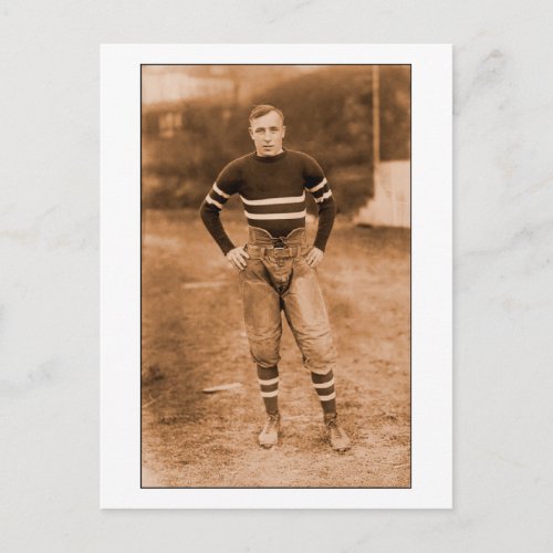 Football Player Early 1900s Vintage Male Photo Postcard