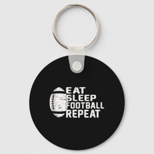 Football Player Eat Sleep Football Repeat Love Foo Keychain