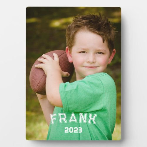 Football Player Family Photo Plaque