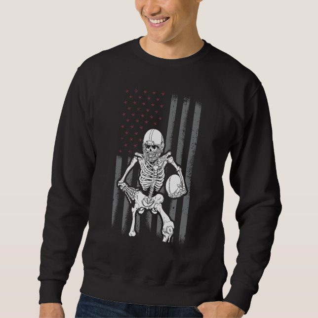 Football Player Fan Gift Skeleton Halloween Shirt  (Front)