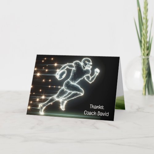 Football Player For Coach Thank You Card