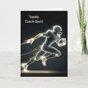 Football Player For Coach Thank You Card