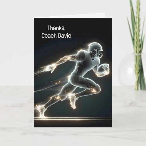 Football Player For Coach Thank You Card