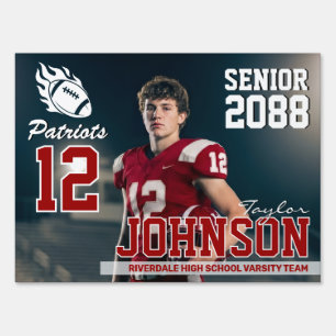 Football Player Game Day Custom Photo Sports Sign
