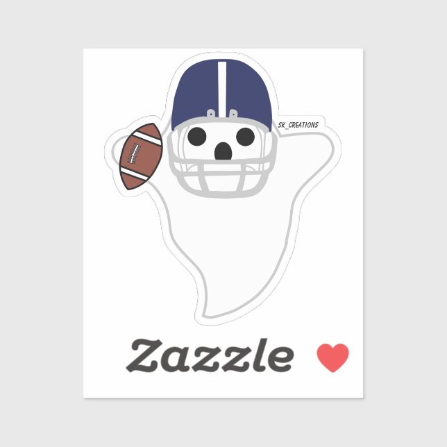 Football Player Ghost Sticker (Sheet)