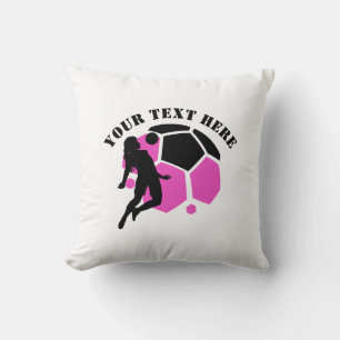 Football Player Girl, Birthday Gift, Team Throw Pillow