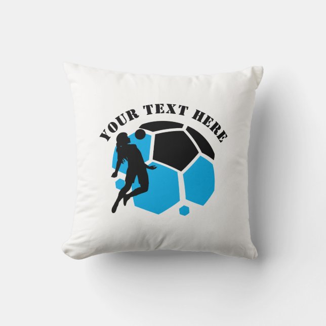Football Player Girl, Birthday Gift, Team        Throw Pillow (Front)
