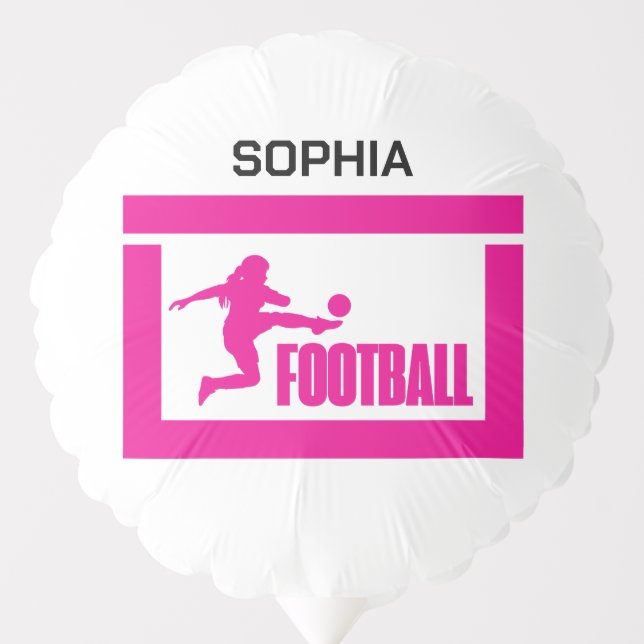 Football Player Girl, Birthday Girl Team  Balloon (Front)
