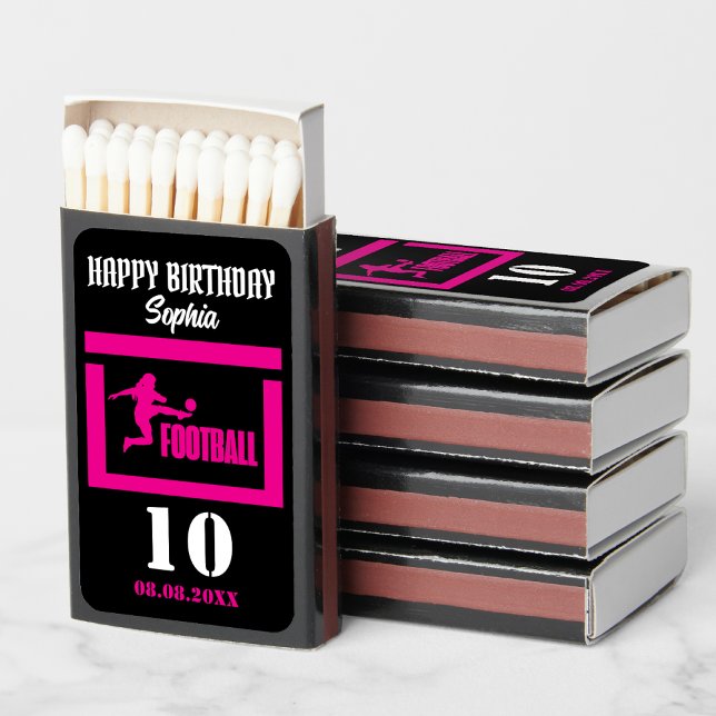 Football Player Girl, Birthday Girl Team  Matchboxes (Creator Uploaded)