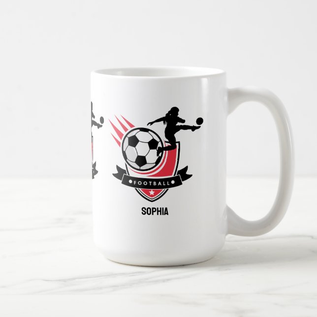 Football Player Girl, Football Girl Team Favor Box Coffee Mug (Right)