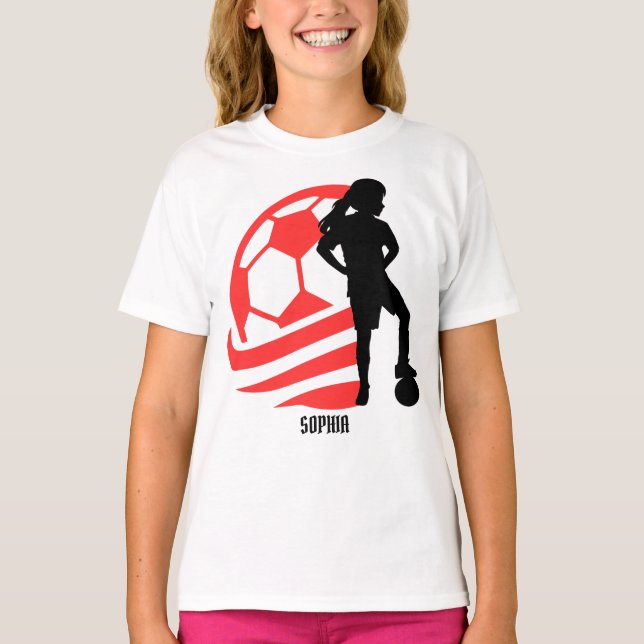 Football Player Girl, Football Girl Team Favor Box T-Shirt (Front)