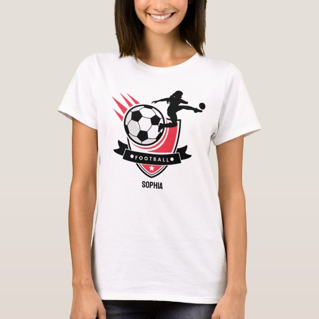 Football Player Girl, Football Girl Team Favor Box T-Shirt (Front)