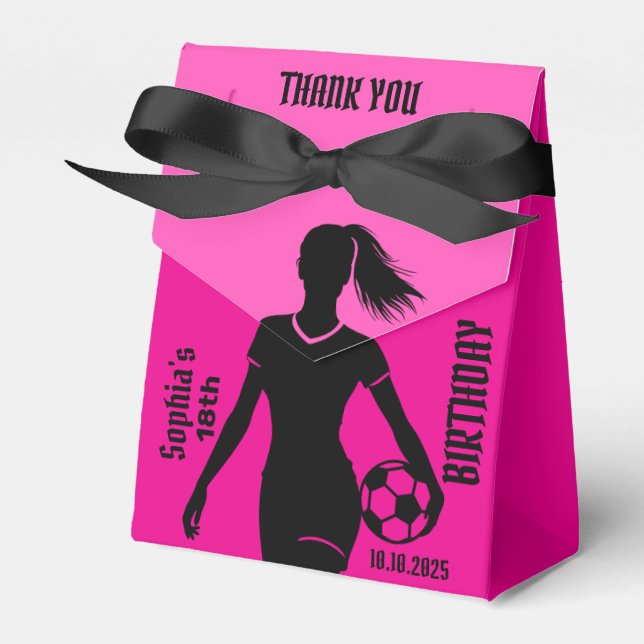 Football Player Girl, Football Girl Team Favor Boxes (Front Side)