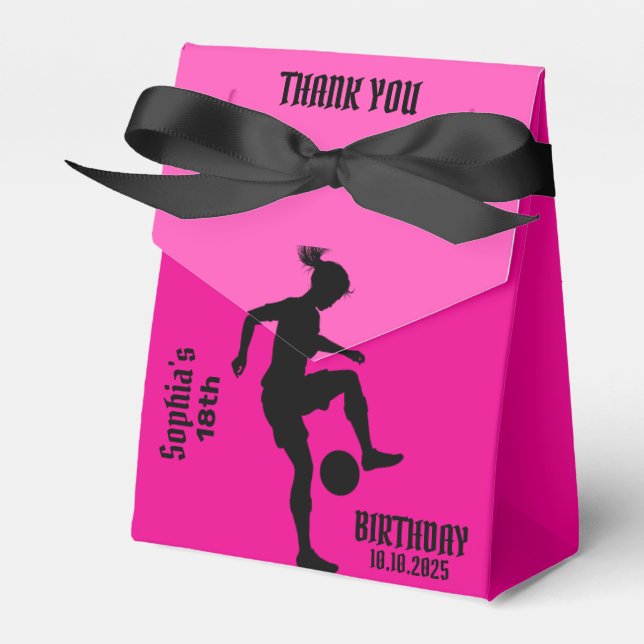 Football Player Girl, Football Girl Team Favor Boxes (Front Side)