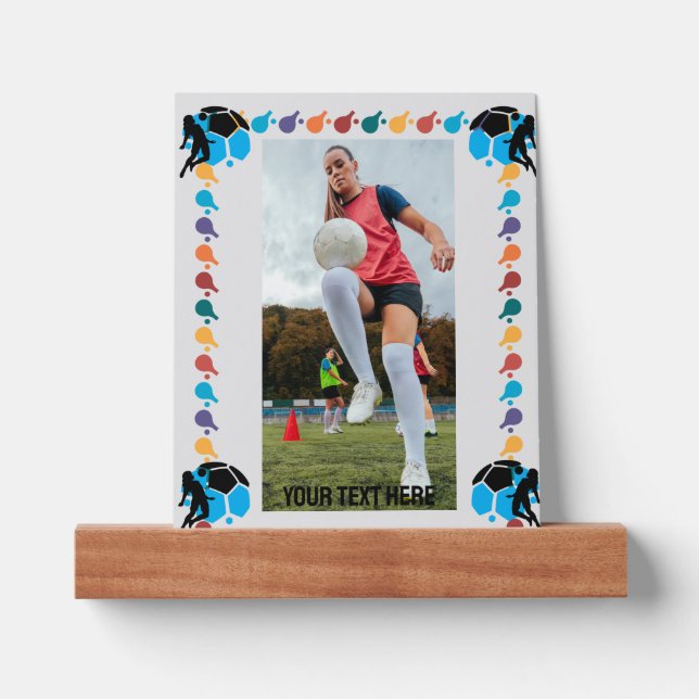 Football Player Girl Woman photo template Picture Ledge (Front)