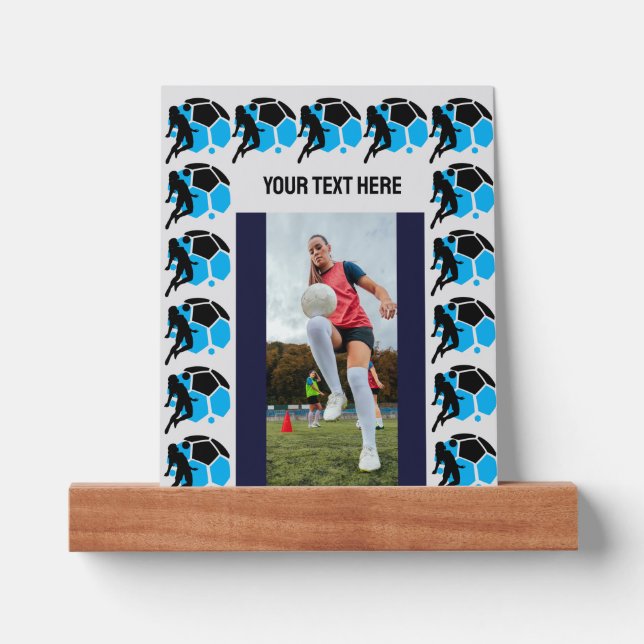 Football Player Girl Woman photo template Picture Ledge (Front)