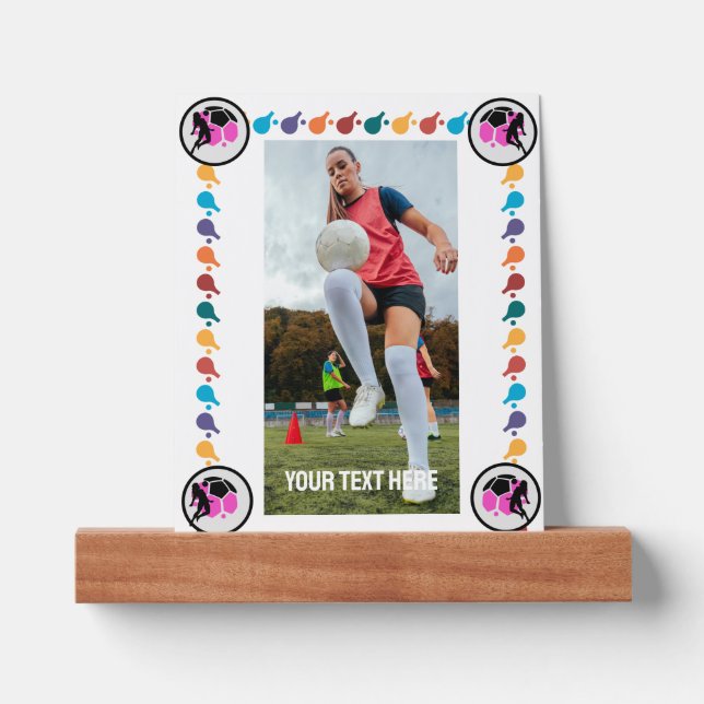 Football Player Girl Woman photo template Picture Ledge (Front)