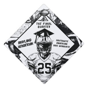 Football Player Graduation Cap Topper