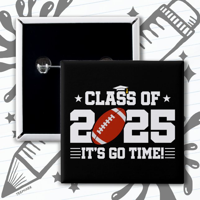 Football Player Graduation Class of 2025 Senior Button (Creator Uploaded)