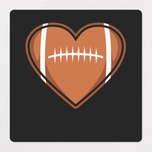Football Player Heart Footballer Coach Game Day Labels