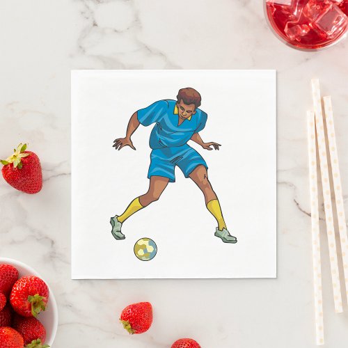 Football Player In Blue Napkins