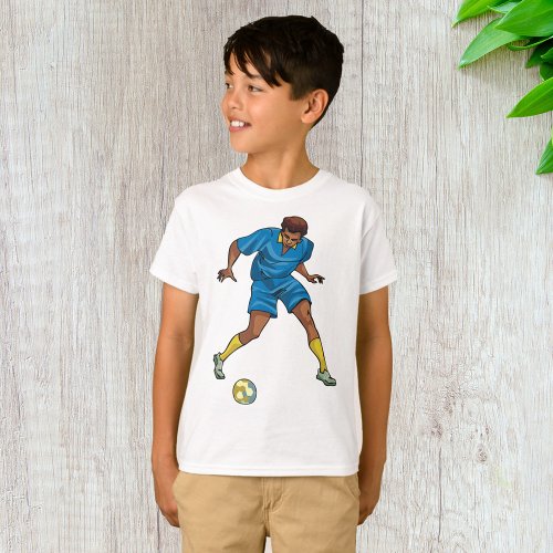 Football Player In Blue T_Shirt